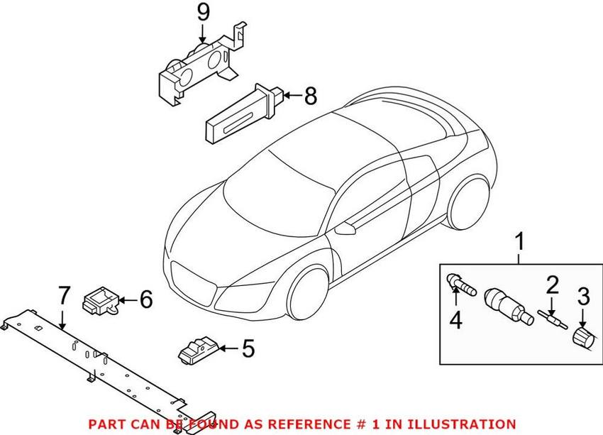 Audi Tire Pressure Monitoring System Sensor Valve Assembly 420601361A